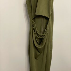 Green midi bodycon dress